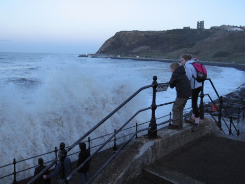 Overlooking some hefty waves in Scarborough.