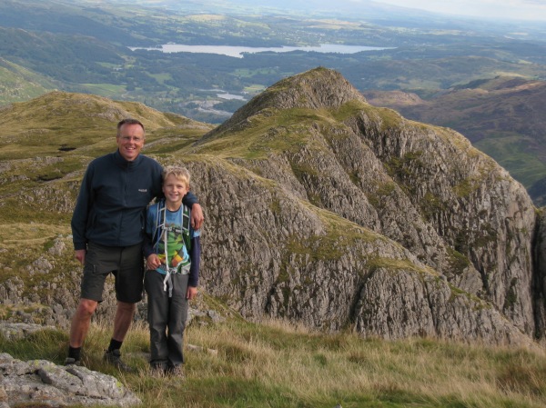 Me and Dad on Pike o' Stickle with Harrison Stickle behind
